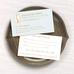 Chiropractic Chiropractor Appointment Reminder Business Card