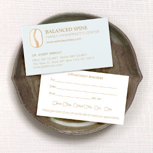 Chiropractic Chiropractor Appointment Reminder Business Card