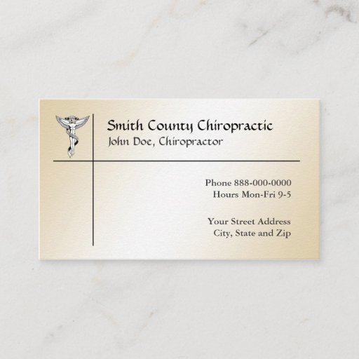 Customizable Chiropractic Chiropractor Business Card