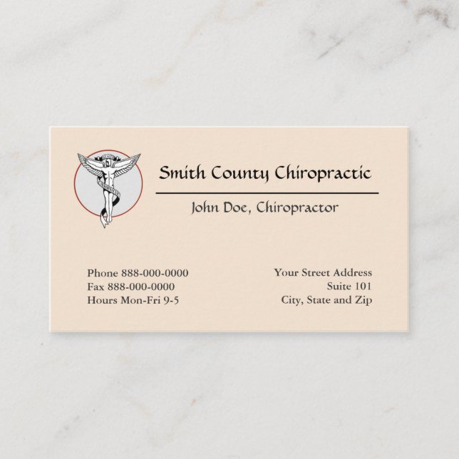 Chiropractic Chiropractor Business Card (Front)