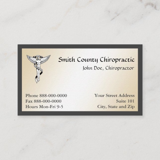 Chiropractic Chiropractor Business Card (Front)