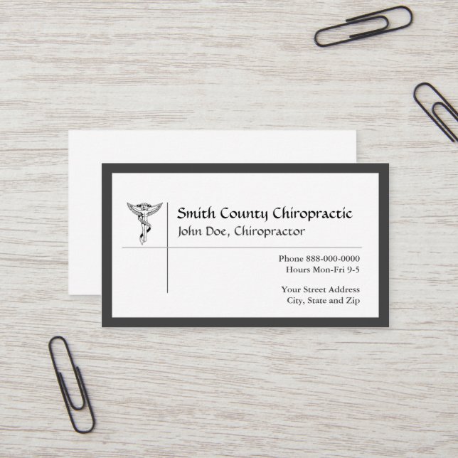 Chiropractic Chiropractor Business Card (Front/Back In Situ)