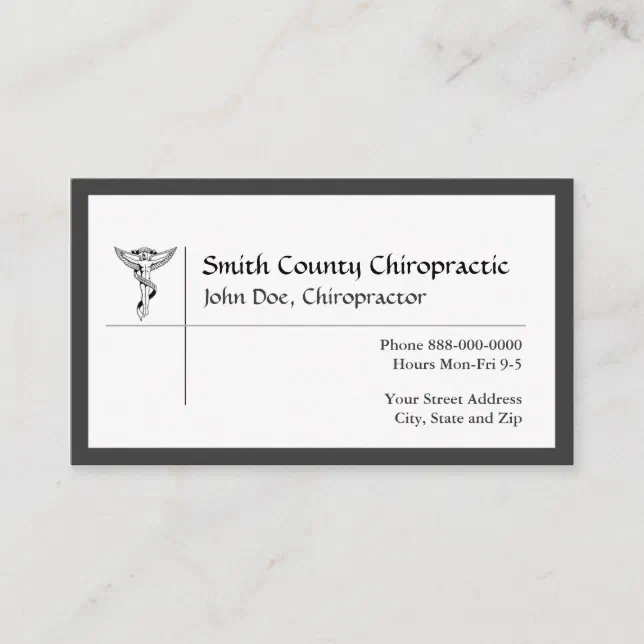 Chiropractic Chiropractor Business Card | Zazzle