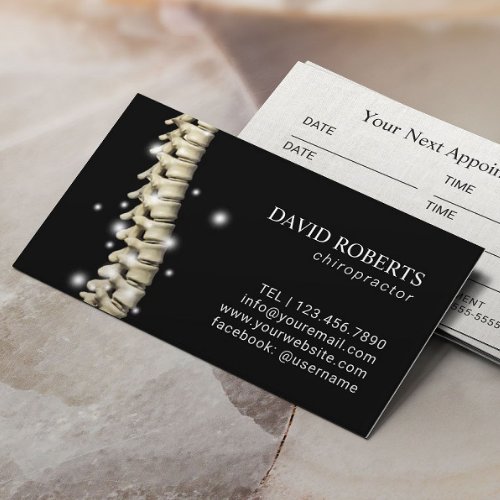 Chiropractic Chiropractor Glowing Spine Appointment Card