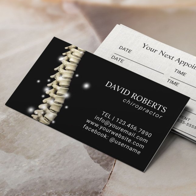 Chiropractic Chiropractor Glowing Spine Appointment Card (Creator Uploaded)