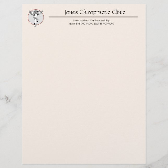 Chiropractic Chiropractor Letterhead (Front)