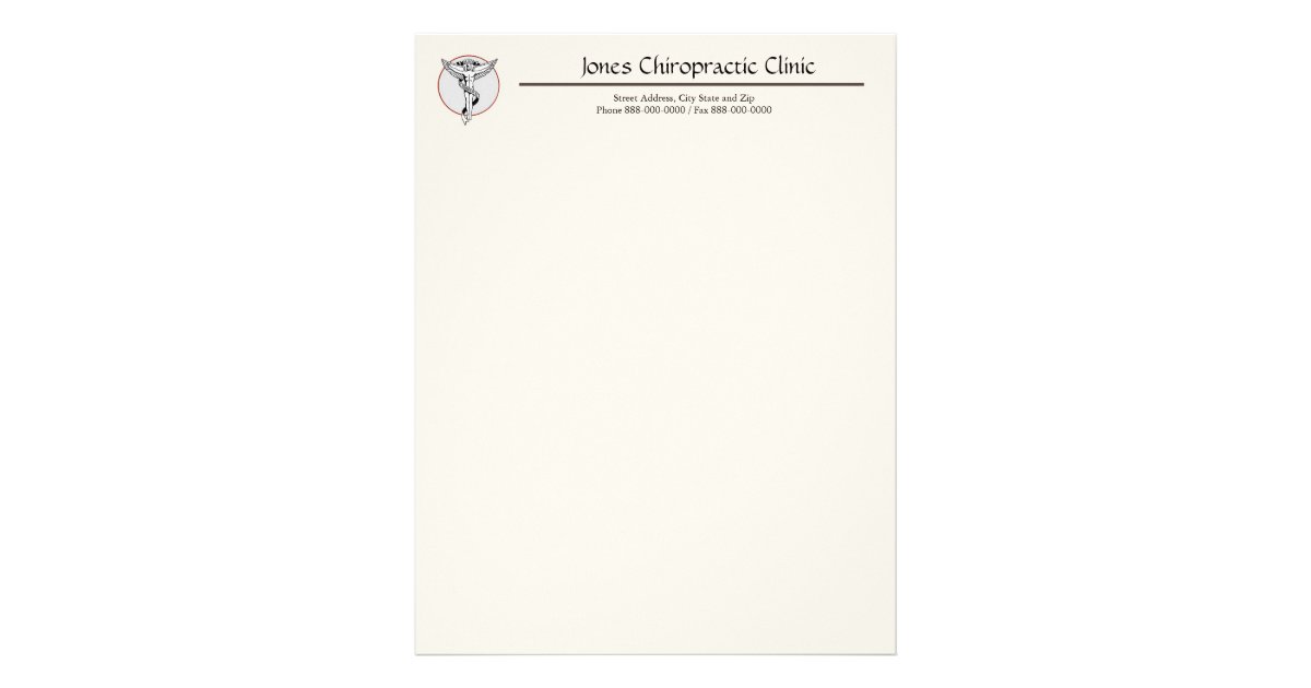 Chiropractic Chiropractor Letterhead | Zazzle