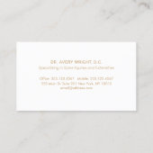 Chiropractic Chiropractor Logo Business Card (Back)