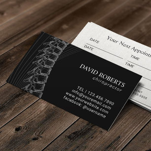 Chiropractic Chiropractor Spine Plain Appointment Card