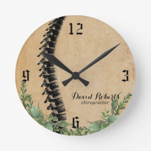 Chiropractic Chiropractor Spine Therapist Vintage Round Clock