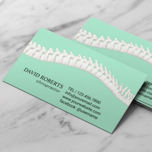 Chiropractic Chiropractor Therapist Mint Appointment Card (Creator Uploaded)