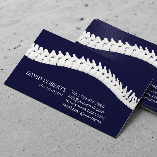 Chiropractic Chiropractor Therapist Navy Blue Appointment Card