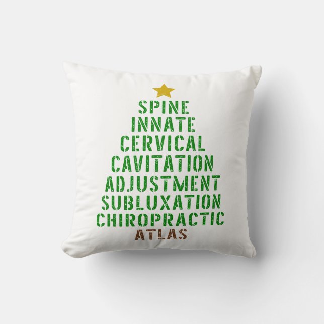 Chiropractic Christmas Decor, Chiropractic Office, Throw Pillow (Front)