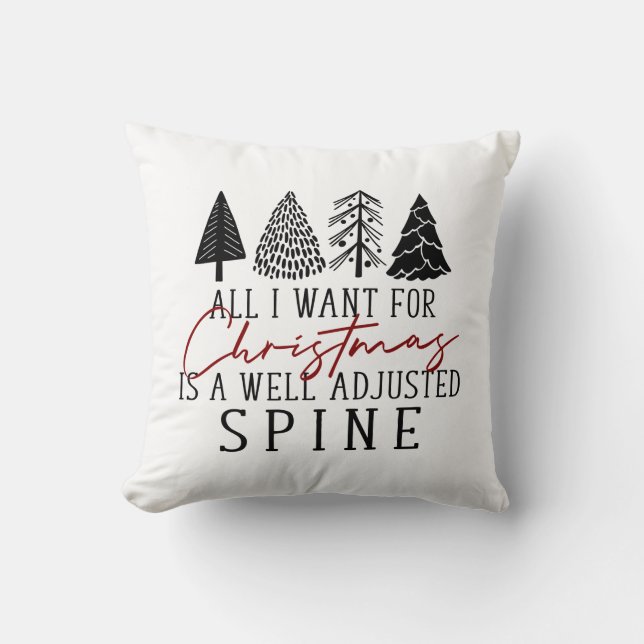 Chiropractic Christmas Decor, Chiropractic Pillow, Throw Pillow (Front)