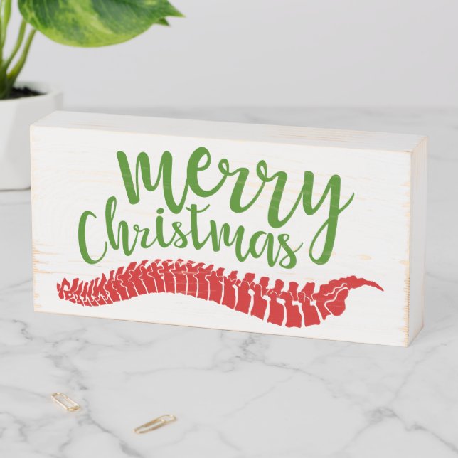 Chiropractic Christmas Decor, Chiropractic Wooden Box Sign (In Situ Horizontal)