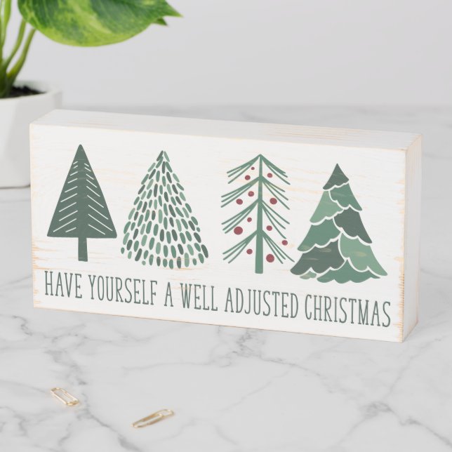 Chiropractic Christmas Sign, Chiropractic Sign,  Wooden Box Sign (In Situ Horizontal)