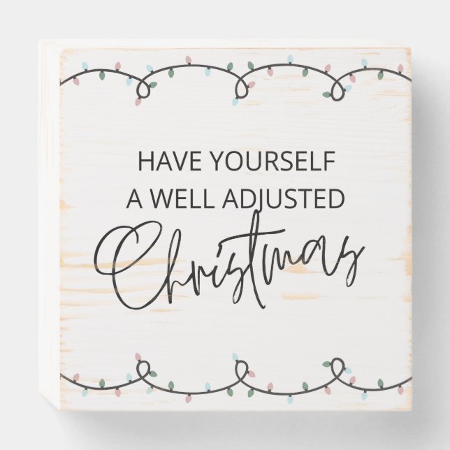 Chiropractic Christmas Sign,  Wooden Box Sign (Front Horizontal)