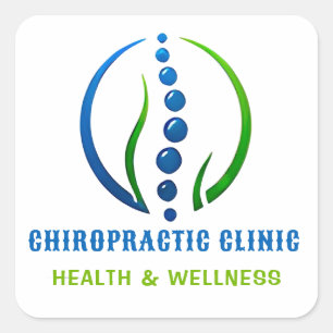 🦴 Chiropractic Clinic Logo Spine Care Center 💙 Square Sticker