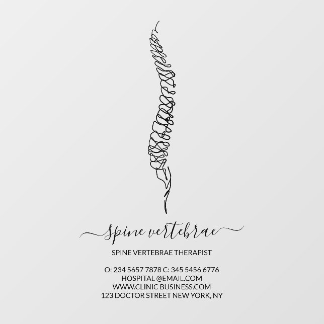 Chiropractic Doctor branding Wall Decal (Front)