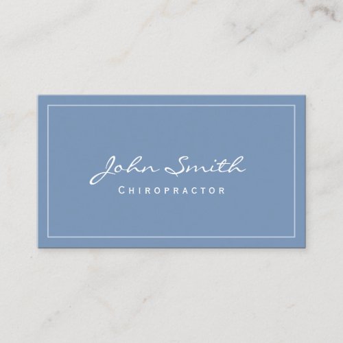 Chiropractic Elegant Dusty Blue Chiropractor Business Card