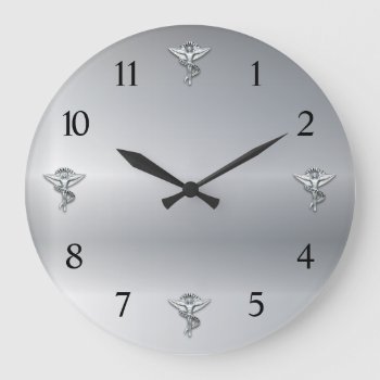 Chiropractic Emblem Chiropractor Large Clock by chiropracticbydesign at Zazzle