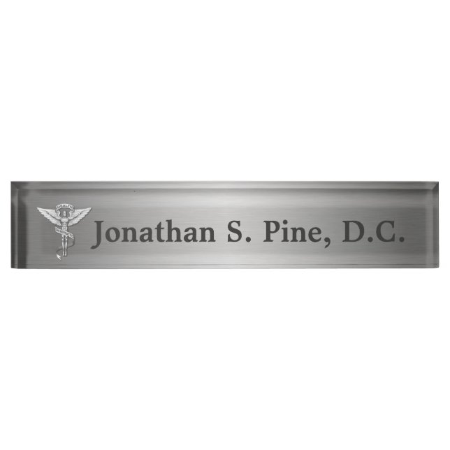 Chiropractic Emblem Desk Nameplate (Front)
