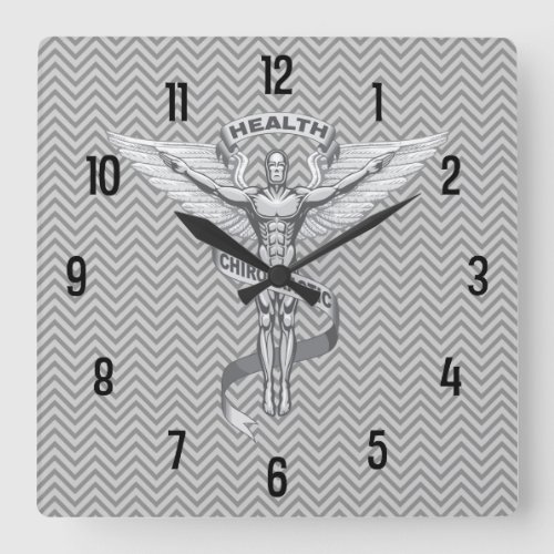 Chiropractic Emblem Logo Wall Clock