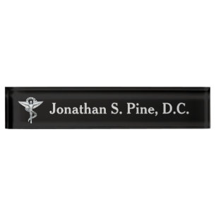 Chiropractic Emblem Personalized Desk Nameplate