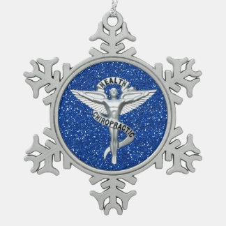 Chiropractic Emblem Pewter Snowflake Ornament