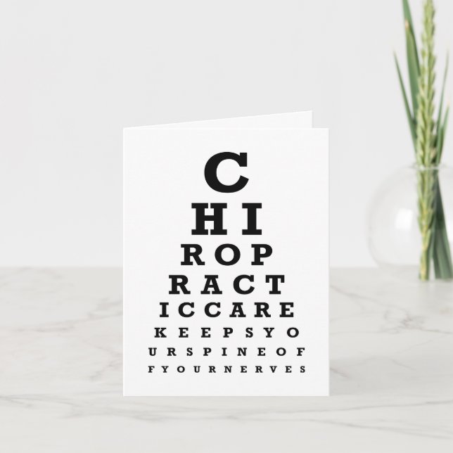 Chiropractic Eye Chart Message Note Cards (Front)