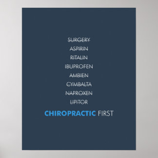 Chiropractic first poster - dark blue