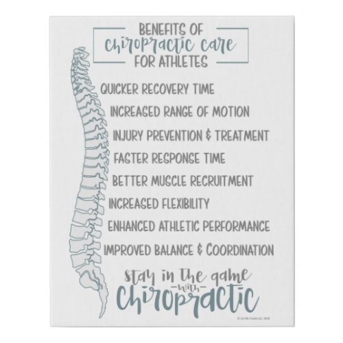 Chiropractic For Athletes Chiropractic Sign  Faux Canvas Print