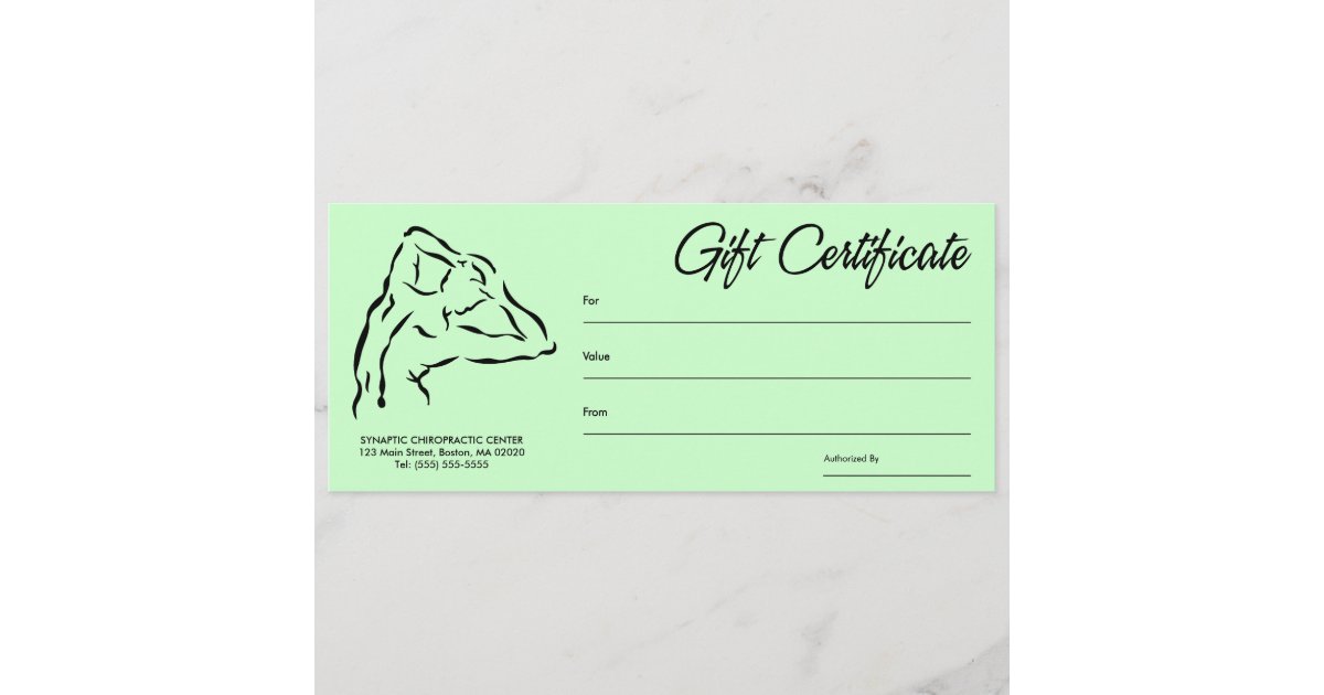 Chiropractic Gift Certificates Zazzle com