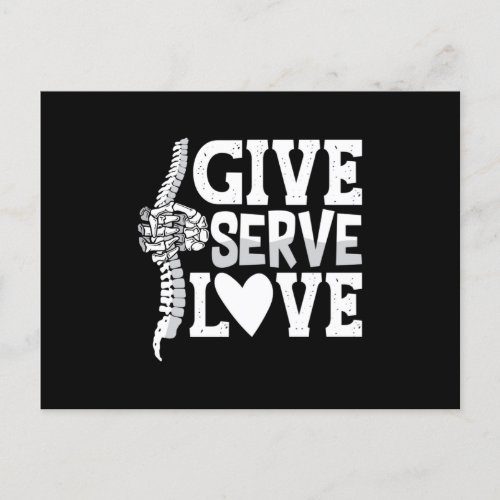 Chiropractic Give Serve Love Spine Chiropractor Postcard