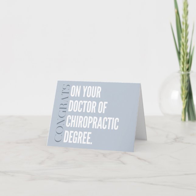 Chiropractic Graduation Card, Chiropractor  Card (Front)