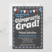 Chiropractic Graduation Party Invitation Red Blue (Front)