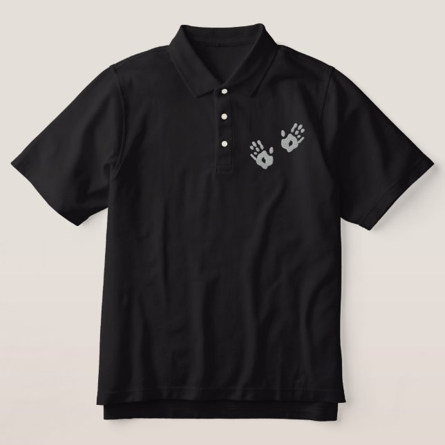 Chiropractic Hand Prints Logo Embroidered Polo (Design Front)