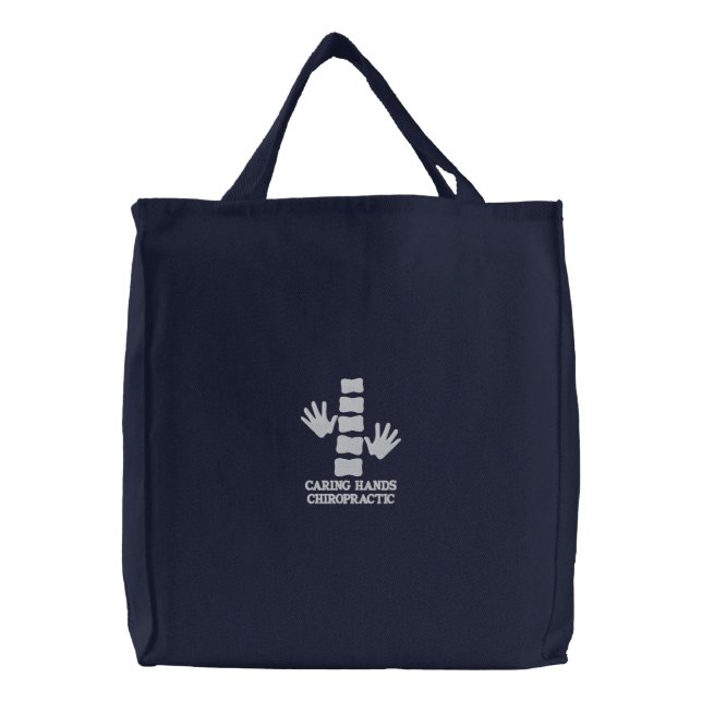 Chiropractic Hands and Spine Embroidered Bag (Front)