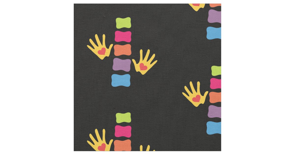 Chiropractic Hands and Spine Fabric | Zazzle