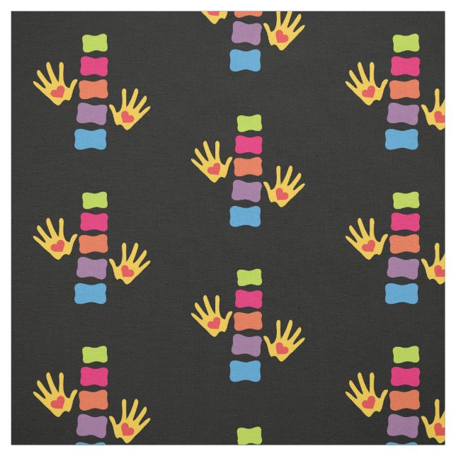Chiropractic Hands and Spine Fabric (Swatch)