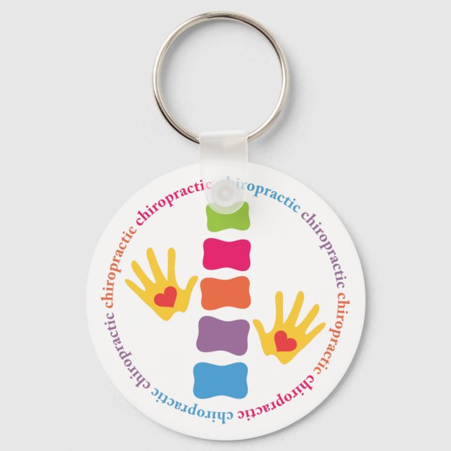 Chiropractic Hands and Spine Keychain (Front)