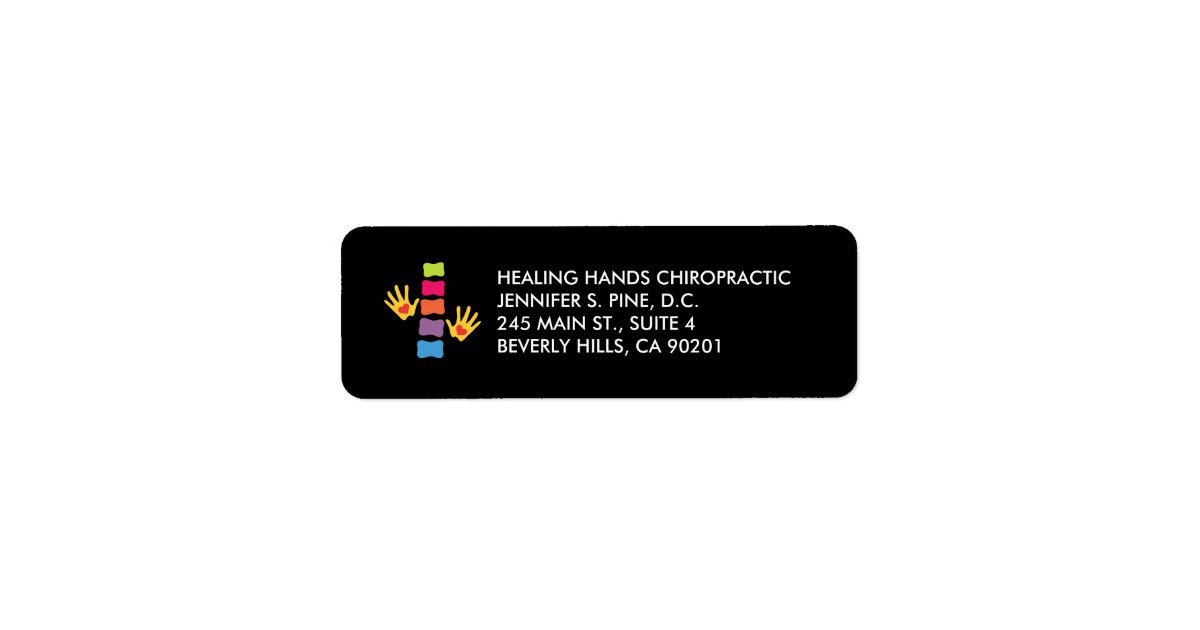 Chiropractic Hands and Spine Logo Labels | Zazzle