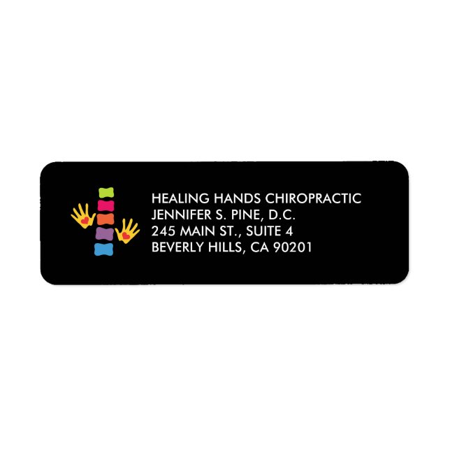 Chiropractic Hands and Spine Logo Labels (Front)