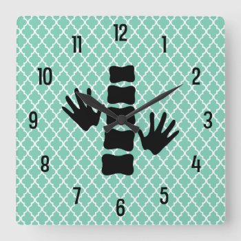 Chiropractic Hands And Spine Logo Wall Clock by chiropracticbydesign at Zazzle