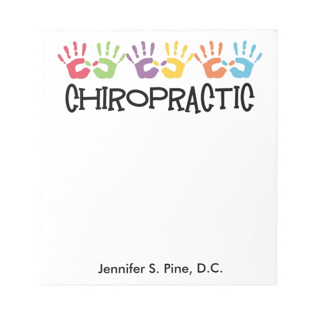 Chiropractic Hands Personalized Notepad (Front)