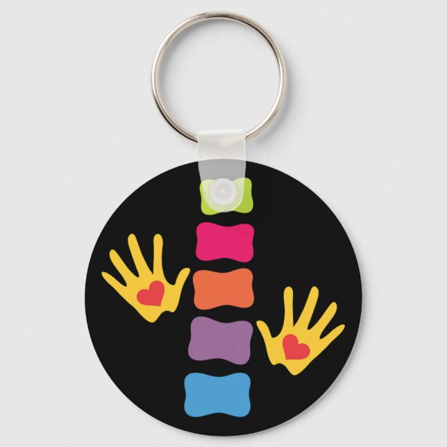 Chiropractic Hands & Spine Keychain (Front)
