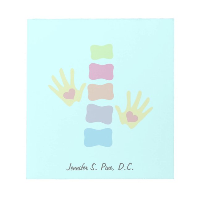 Chiropractic Hands Spine Personalized Notepad (Front)