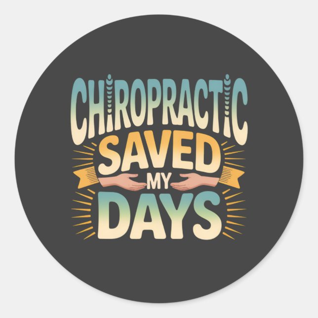Chiropractic Healing and Back Pain Relief Classic Round Sticker (Front)
