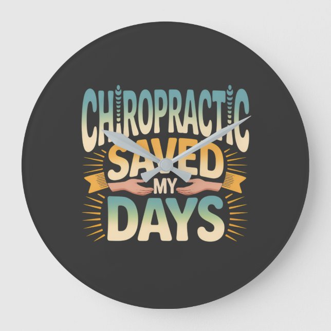 Chiropractic Healing and Back Pain Relief Large Clock (Front)