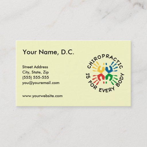 Customizable Chiropractic Is For Every Body Business Cards